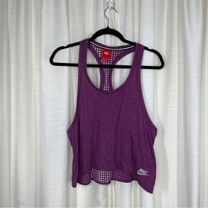 Nike purple and white razor back tank top